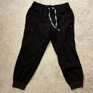 Figs scrub pants LP black uma relaxed regular length waist jogger